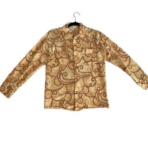 Jantzen Mens Vintage Paisley Print Collared Button Down Dress Shirt Medium USA